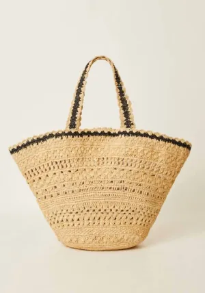 Mikala Tote Bag In Natural/black