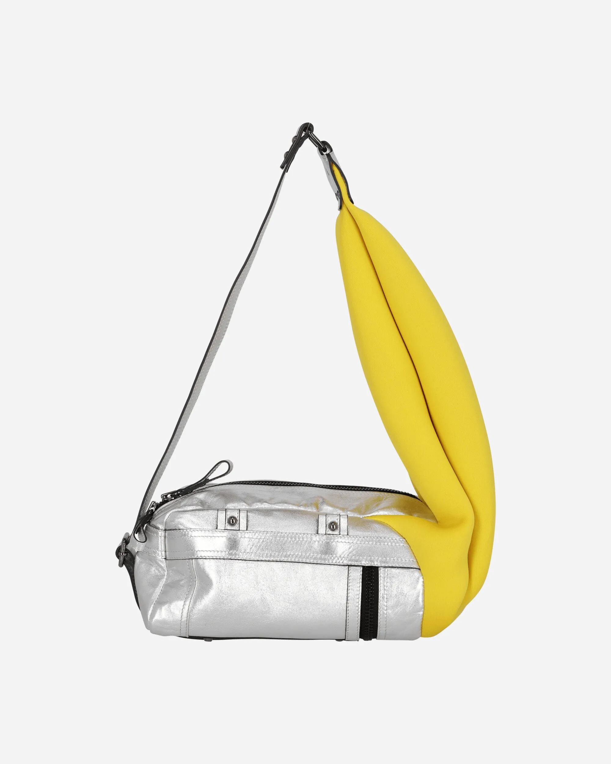 Mini Neoprene Leather Bag Silver / Yellow