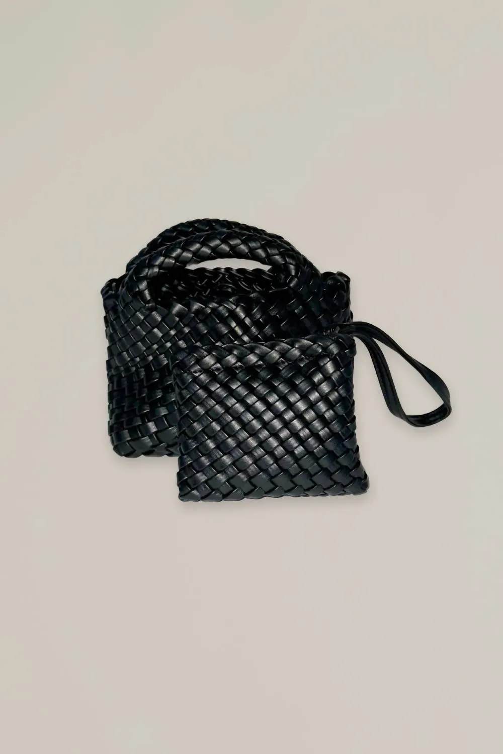 Mini Woven Bag In Black