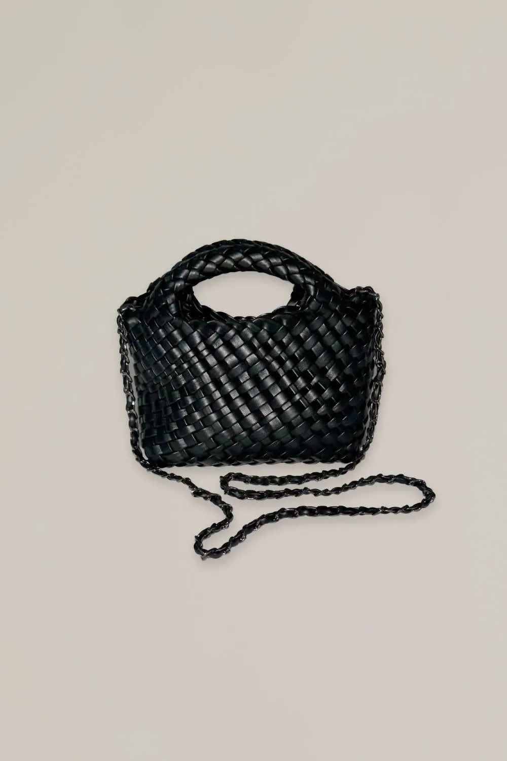 Mini Woven Bag In Black
