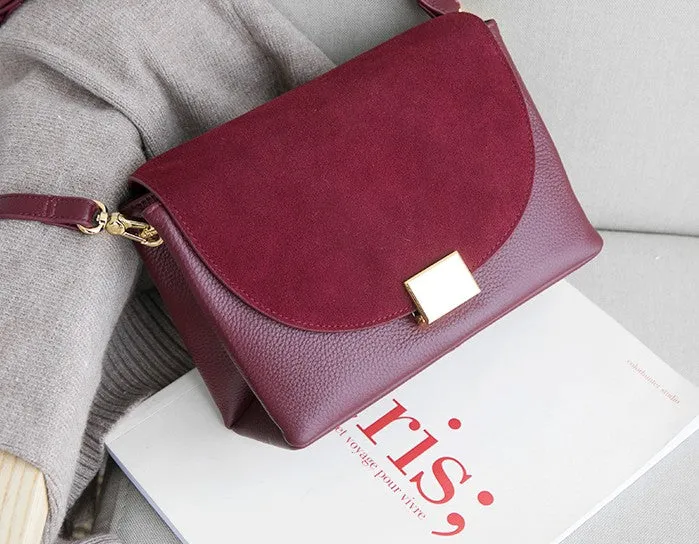 Minimalist Leather Womens Stylish Messenger Crossbody Purse Shoulder Bag for Women
