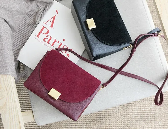 Minimalist Leather Womens Stylish Messenger Crossbody Purse Shoulder Bag for Women
