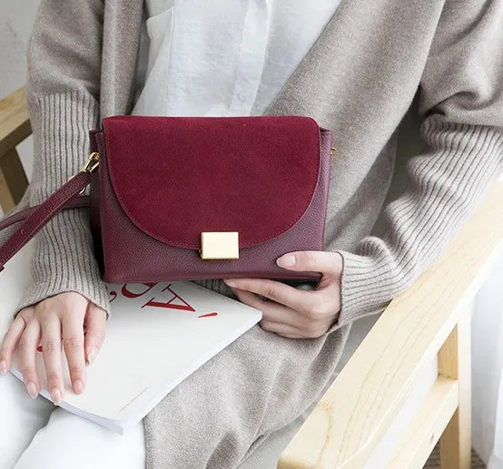 Minimalist Leather Womens Stylish Messenger Crossbody Purse Shoulder Bag for Women