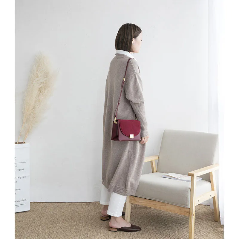 Minimalist Leather Womens Stylish Messenger Crossbody Purse Shoulder Bag for Women