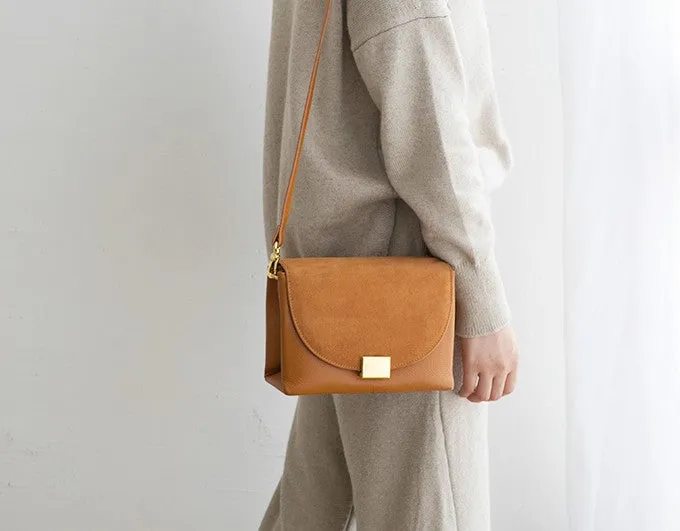 Minimalist Leather Womens Stylish Messenger Crossbody Purse Shoulder Bag for Women