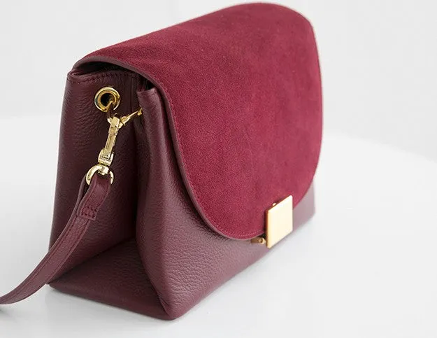 Minimalist Leather Womens Stylish Messenger Crossbody Purse Shoulder Bag for Women