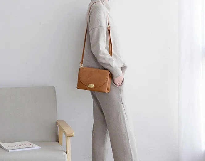 Minimalist Leather Womens Stylish Messenger Crossbody Purse Shoulder Bag for Women