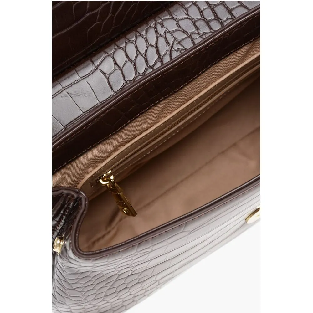Moschino LOVE Faux Leather Bag with Golden Details and Removable Women's Shou