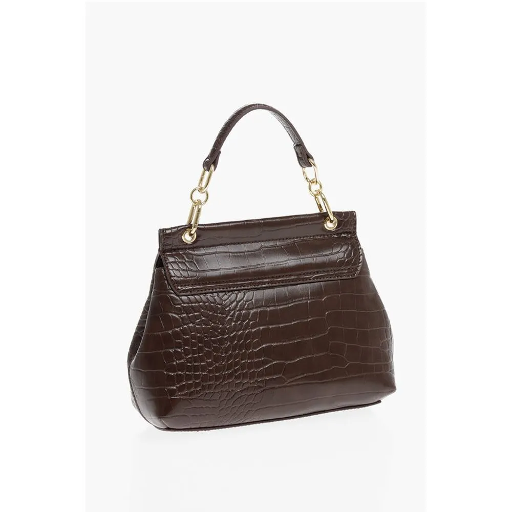 Moschino LOVE Faux Leather Bag with Golden Details and Removable Women's Shou