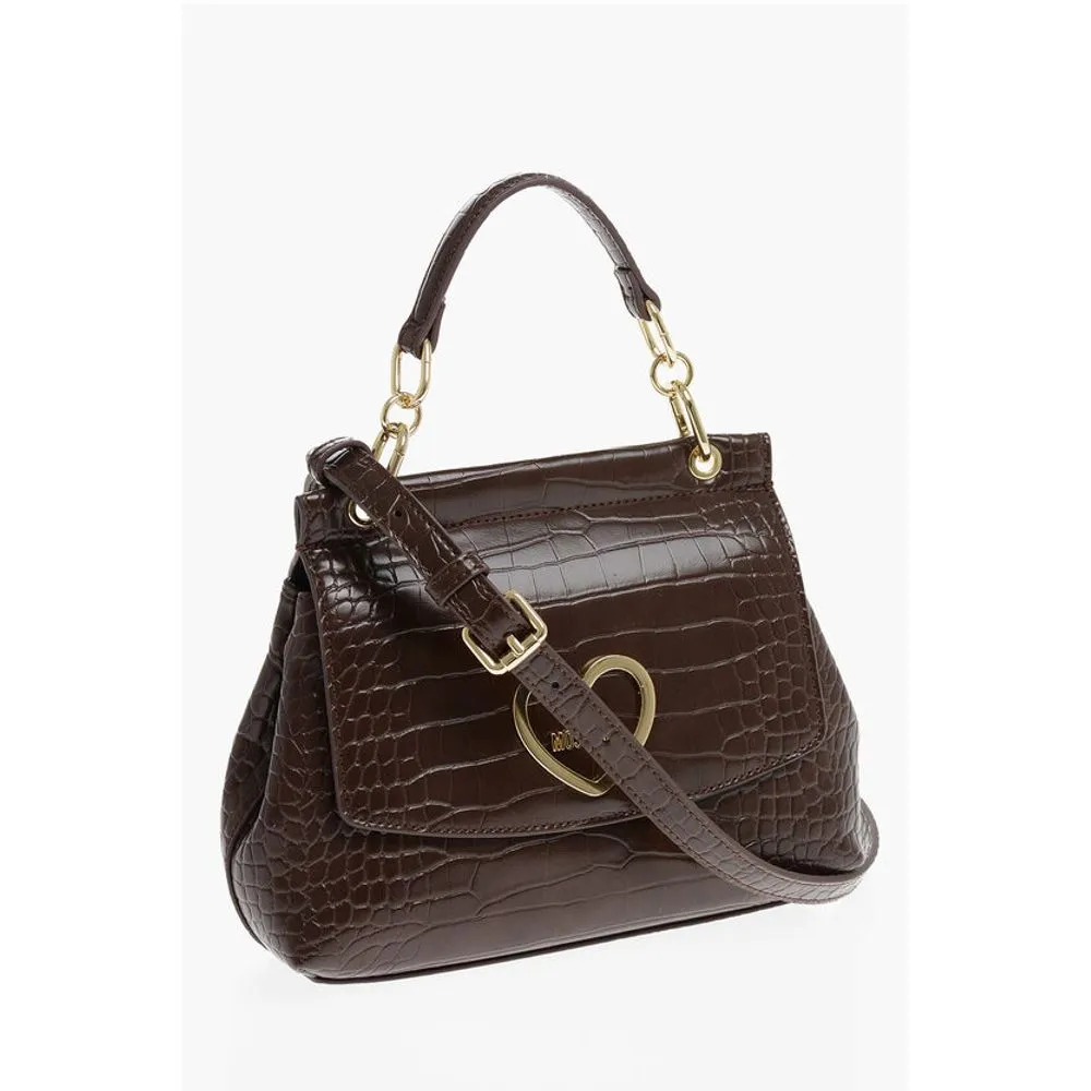 Moschino LOVE Faux Leather Bag with Golden Details and Removable Women's Shou
