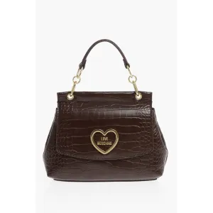Moschino LOVE Faux Leather Bag with Golden Details and Removable Women's Shou