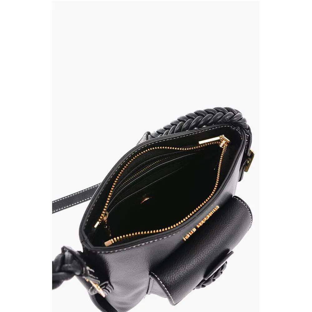 Moschino LOVE Faux Leather Crossbody Bag with Braided Details