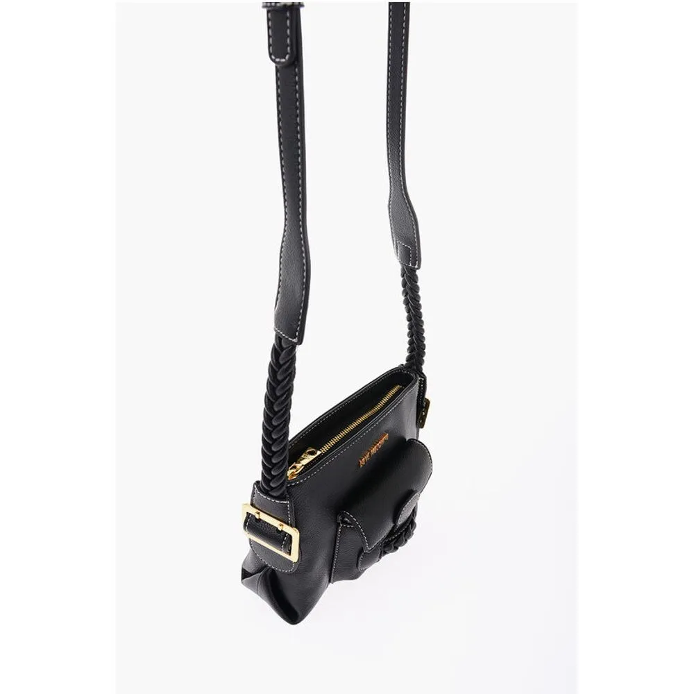 Moschino LOVE Faux Leather Crossbody Bag with Braided Details