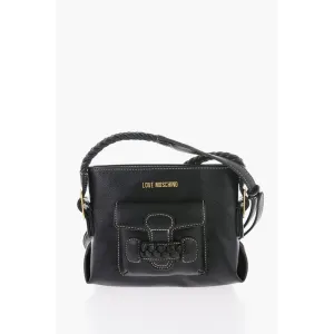 Moschino LOVE Faux Leather Crossbody Bag with Braided Details