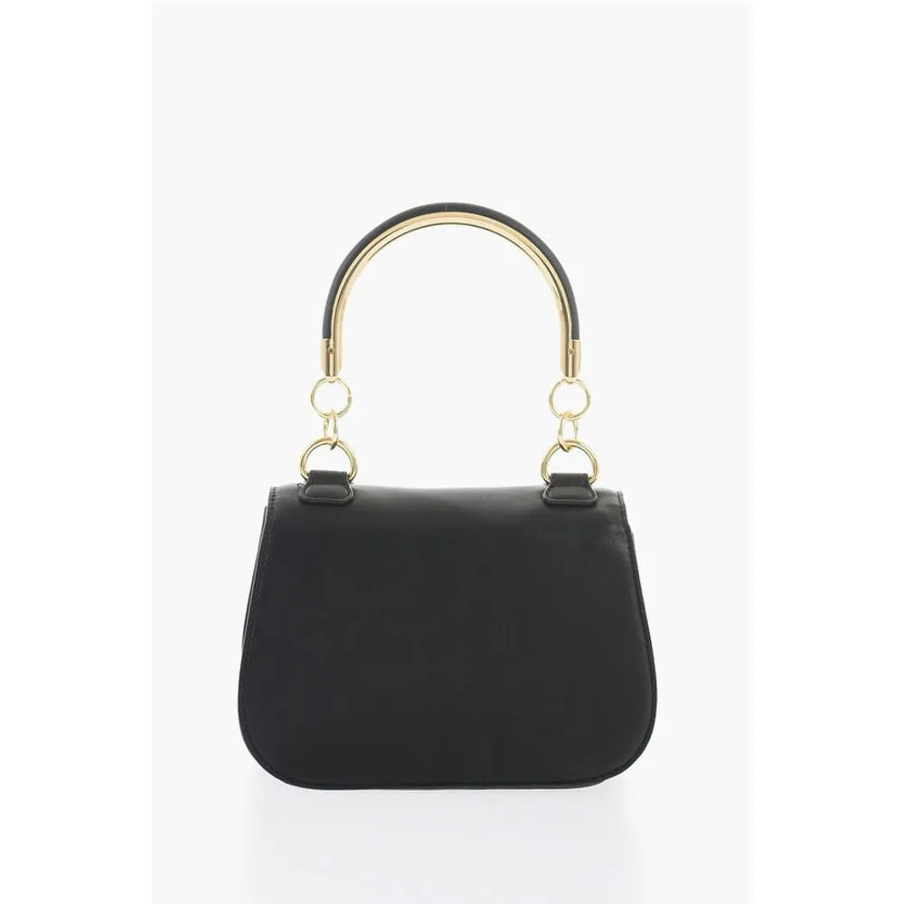 Moschino LOVE Faux Leather Handbag with Metal Golden Logo