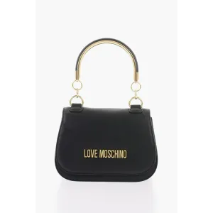 Moschino LOVE Faux Leather Handbag with Metal Golden Logo