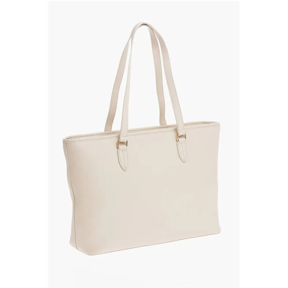 Moschino LOVE Faux Leather Tote Bag with Golden Embossed Maxi Women's Logo
