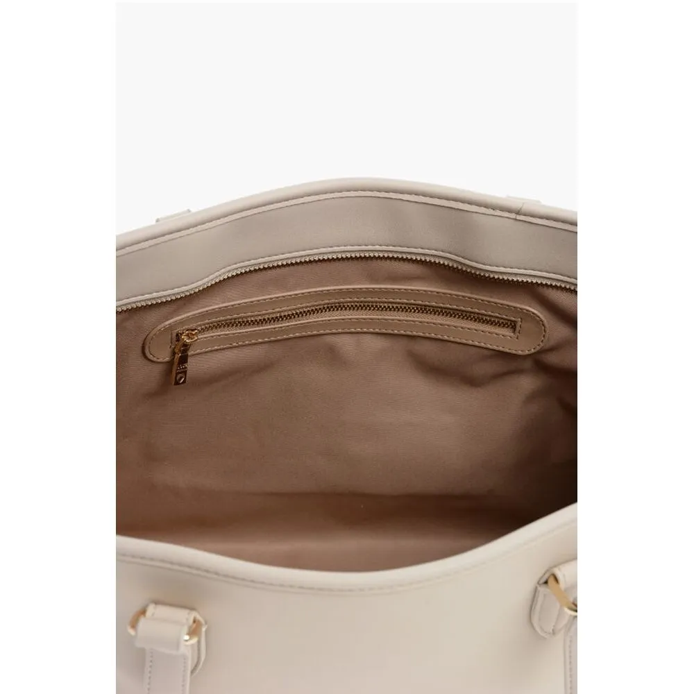 Moschino LOVE Faux Leather Tote Bag with Golden Embossed Maxi Women's Logo