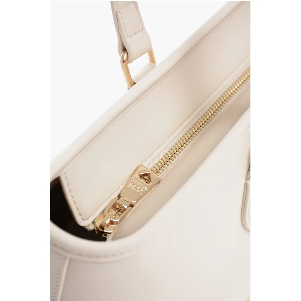 Moschino LOVE Faux Leather Tote Bag with Golden Embossed Maxi Women's Logo