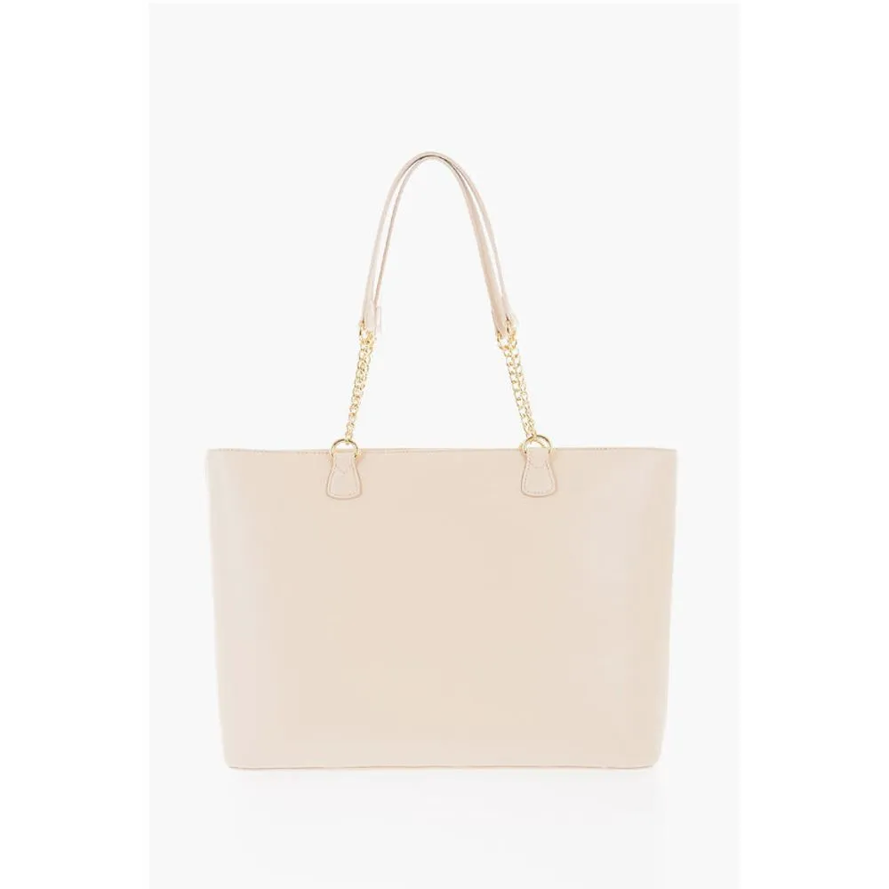 Moschino LOVE Faux Leather Tote Bag with Golden Women's Details