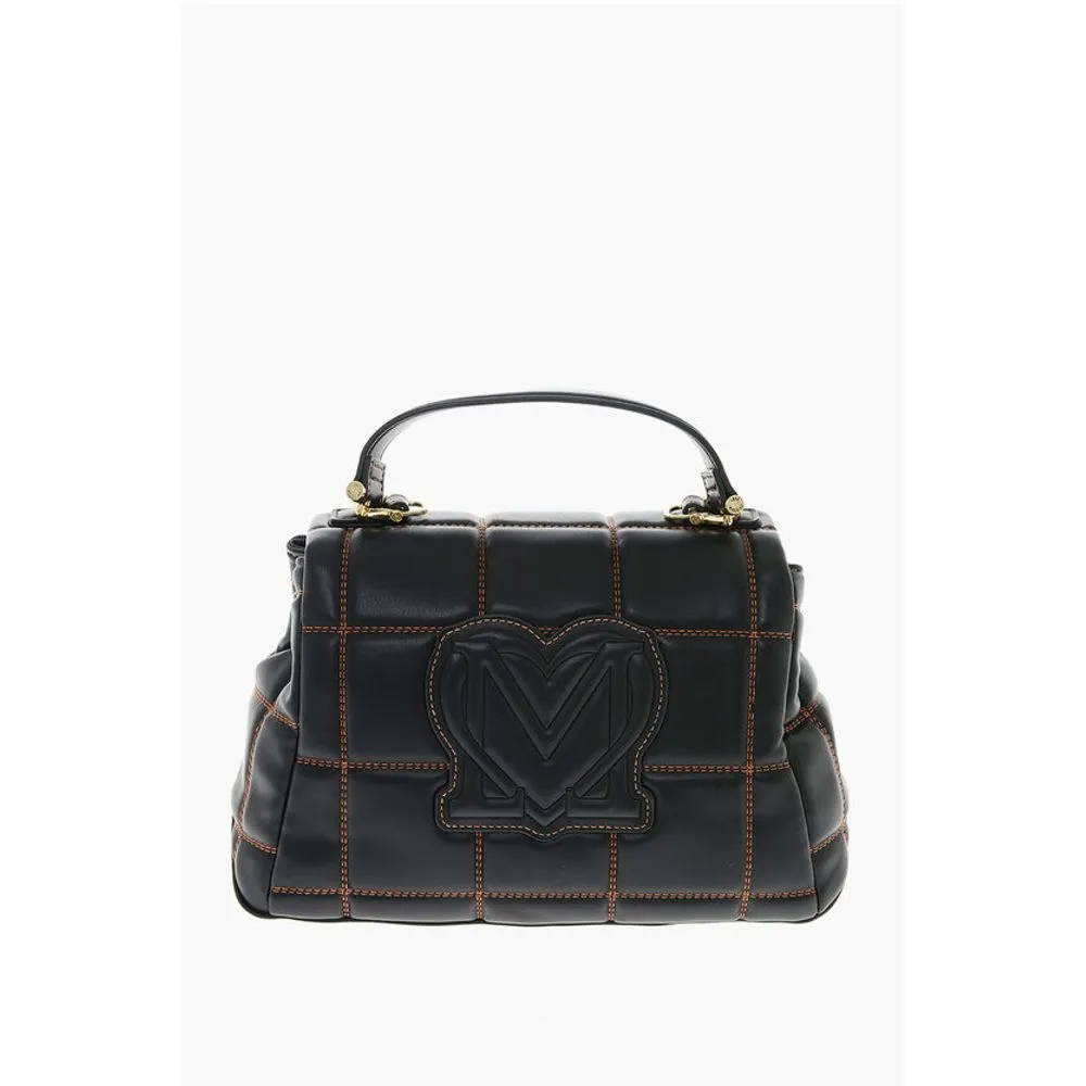 Moschino LOVE Quilted Faux Leather Bag with Golden Women's Logo