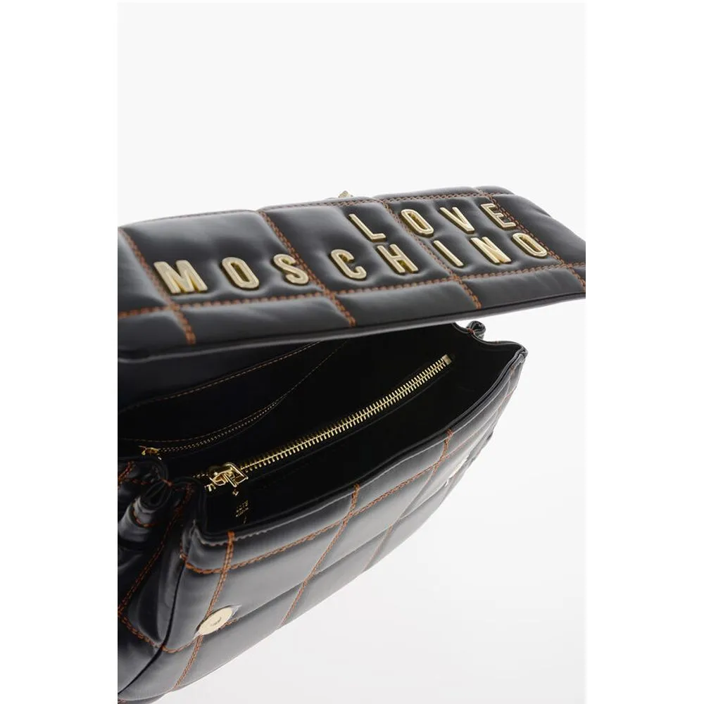 Moschino LOVE Quilted Faux Leather Bag with Golden Women's Logo