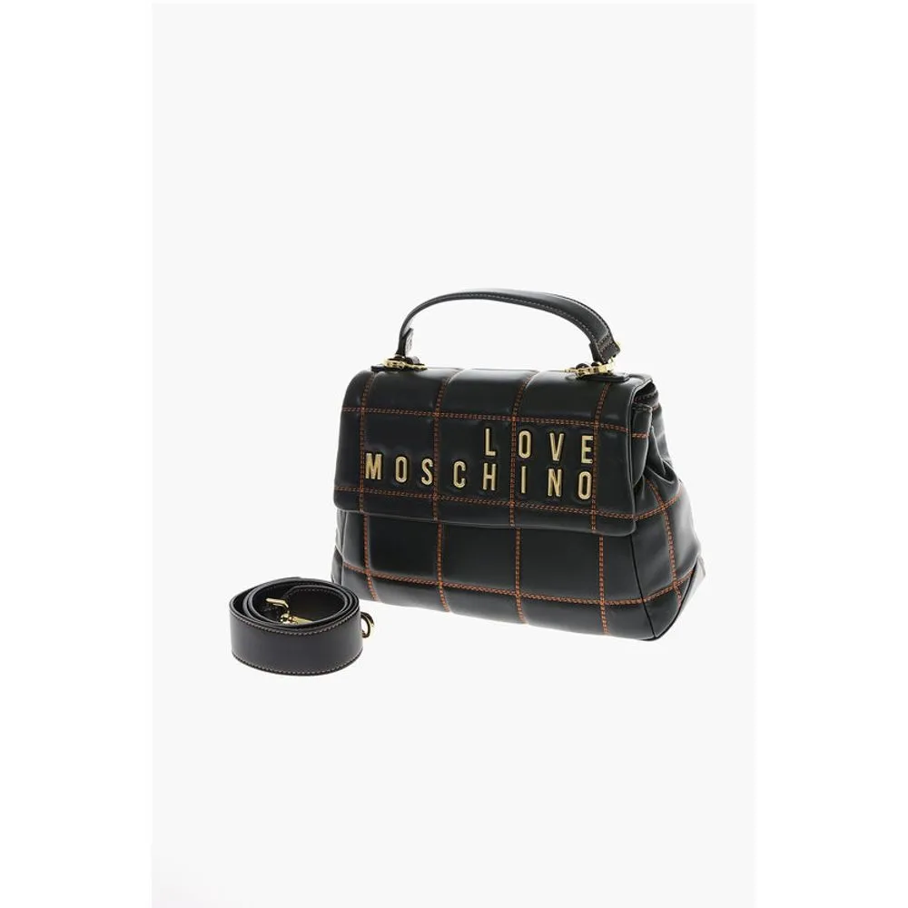 Moschino LOVE Quilted Faux Leather Bag with Golden Women's Logo
