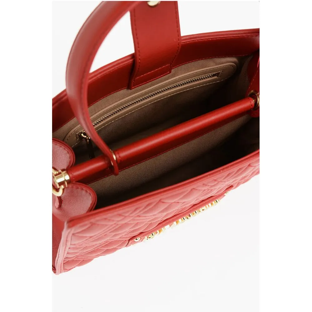 Moschino LOVE Quilted Faux Leather Bag with Removable Shoulder Women's Strap