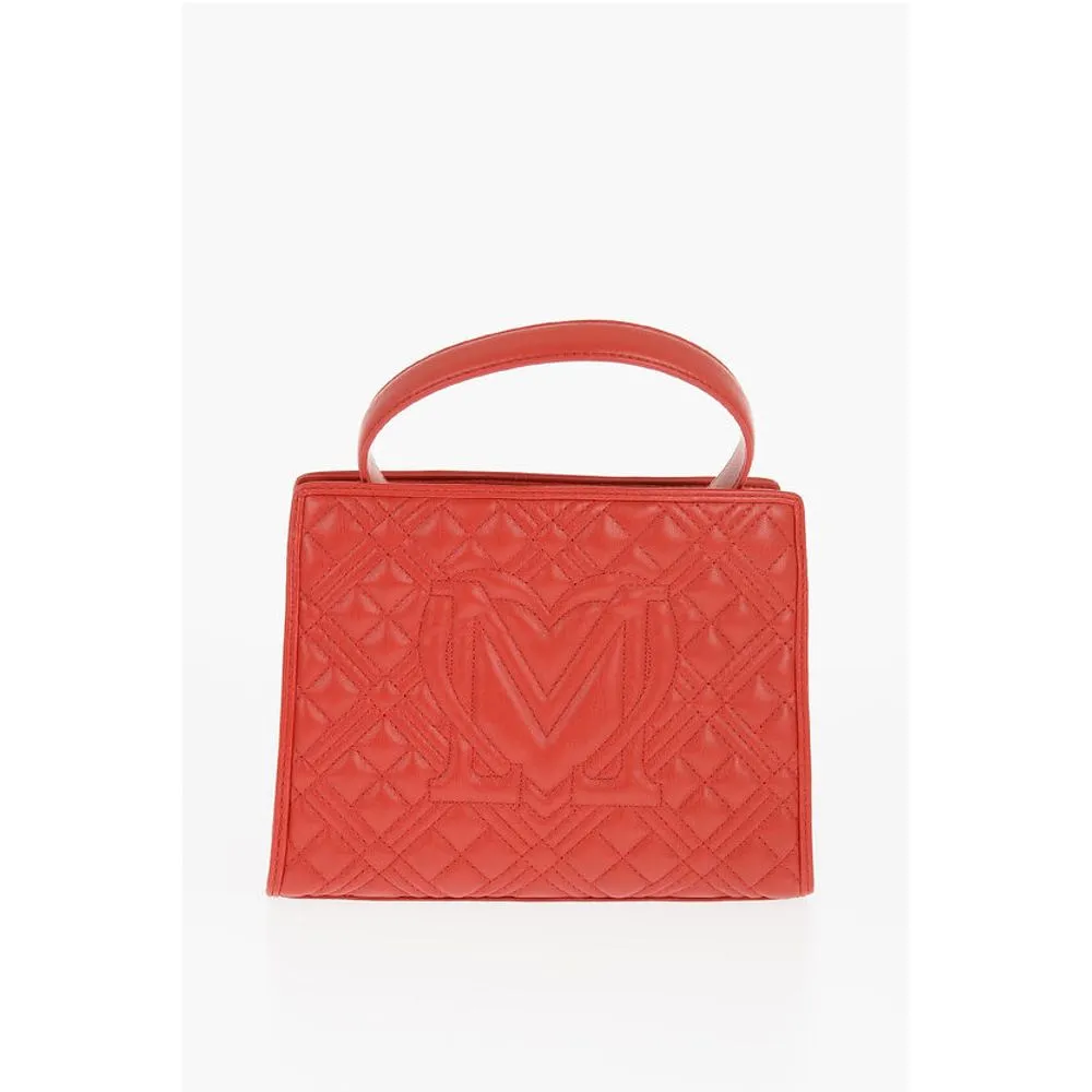 Moschino LOVE Quilted Faux Leather Bag with Removable Shoulder Women's Strap