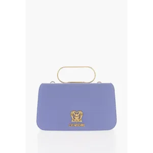 Moschino LOVE Solid Color Handbag with Removable Faux Fur Women's Handle