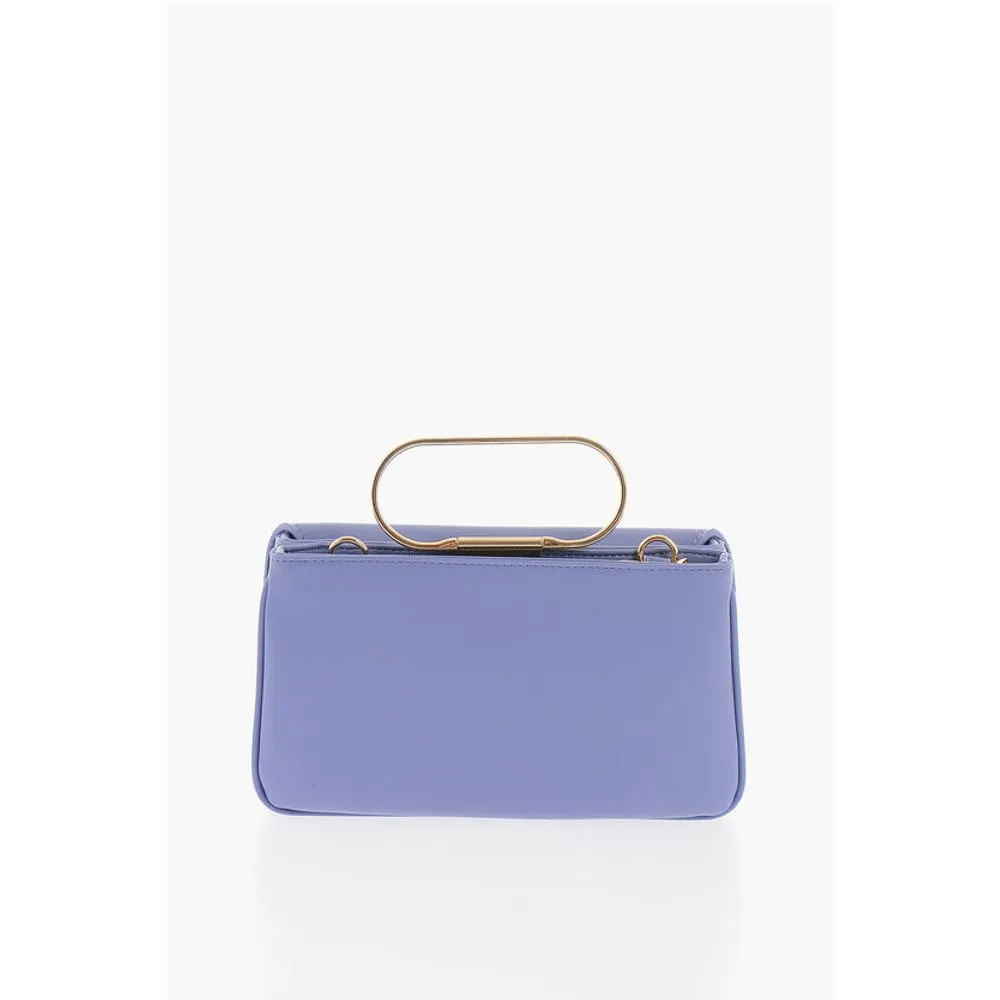 Moschino LOVE Solid Color Handbag with Removable Faux Fur Women's Handle