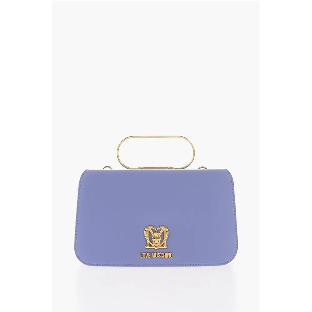 Moschino LOVE Solid Color Handbag with Removable Faux Fur Women's Handle