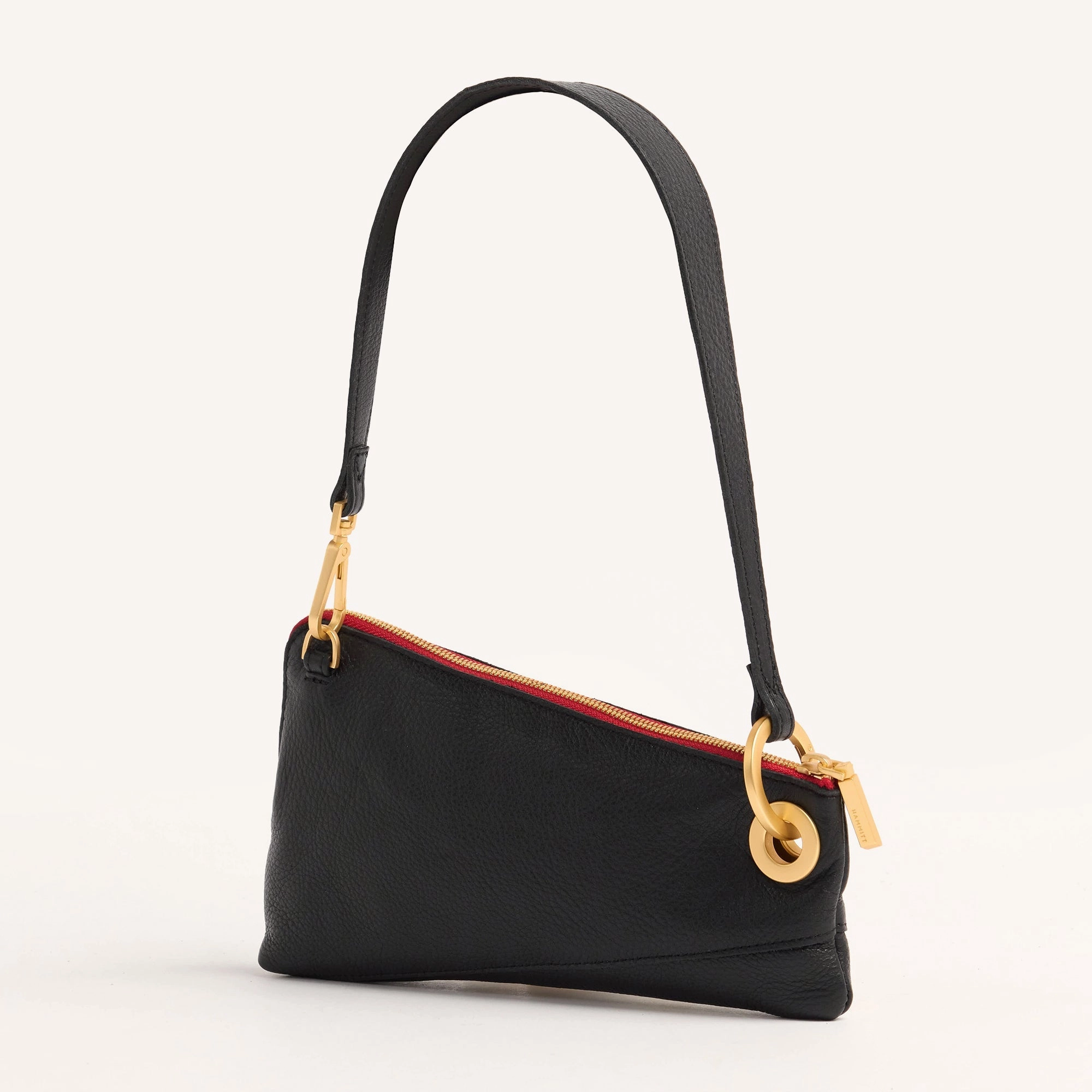Nash Pochette | Black/Brushed Gold Red Zip