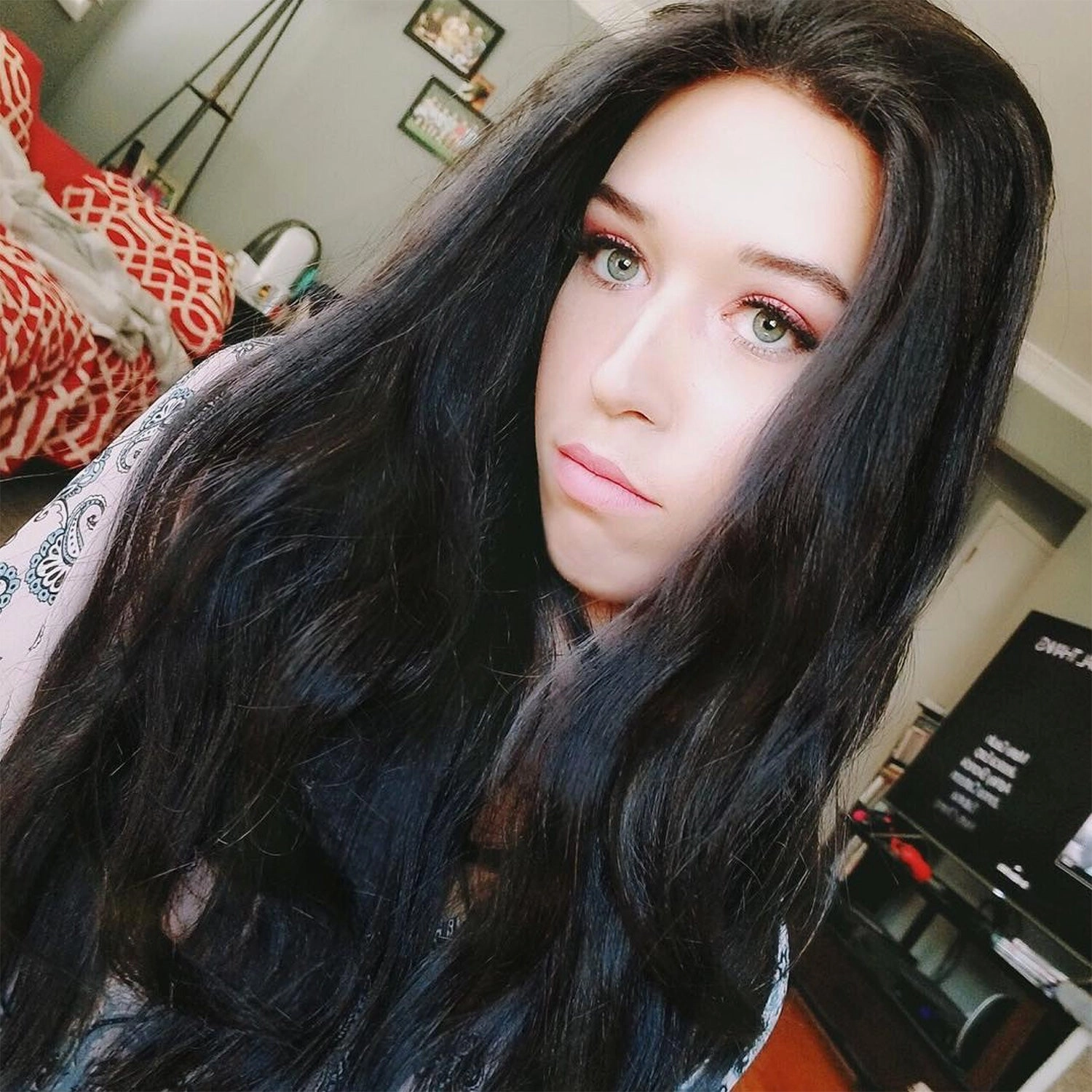 Natural Black Wavy Lace Front Synthetic Wig Bella
