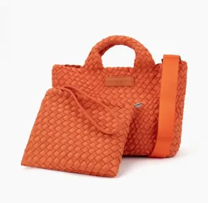 Neoprene Woven Handbag In Orange