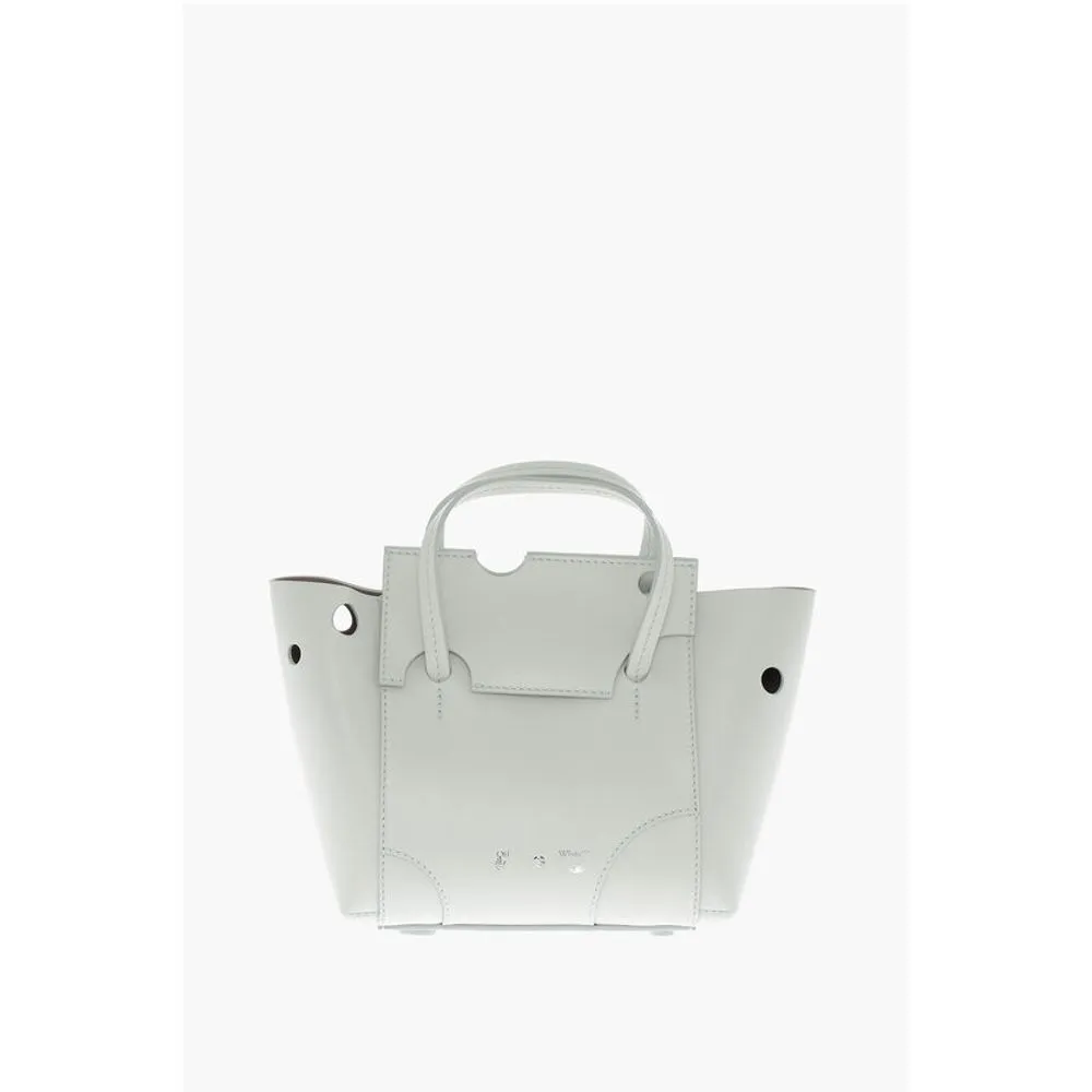 Off- Leather BURROW Tote Bag with Cut-Out Women's Details