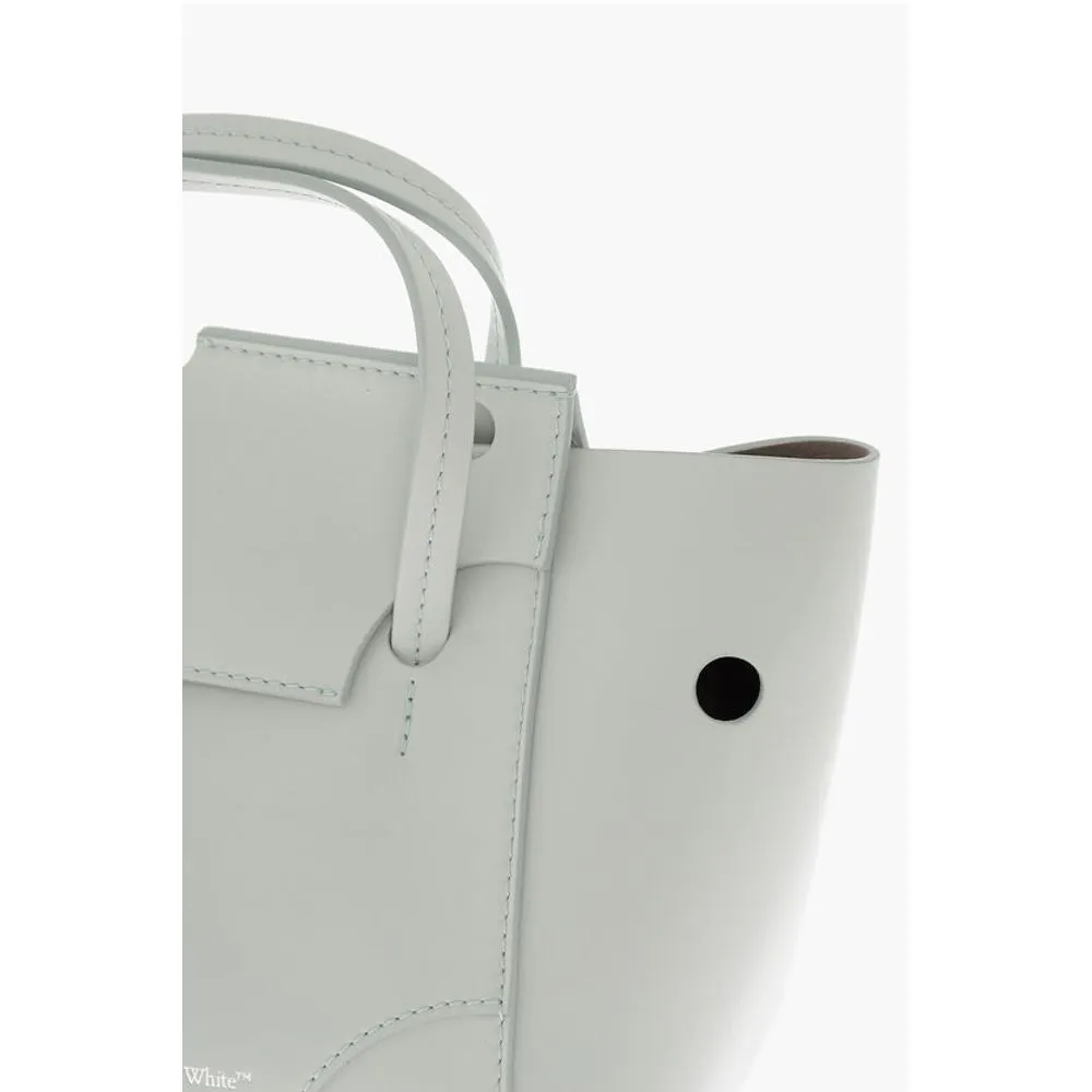 Off- Leather BURROW Tote Bag with Cut-Out Women's Details