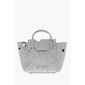 Off- Marble Effect Leather BURROW Tote Women's Bag