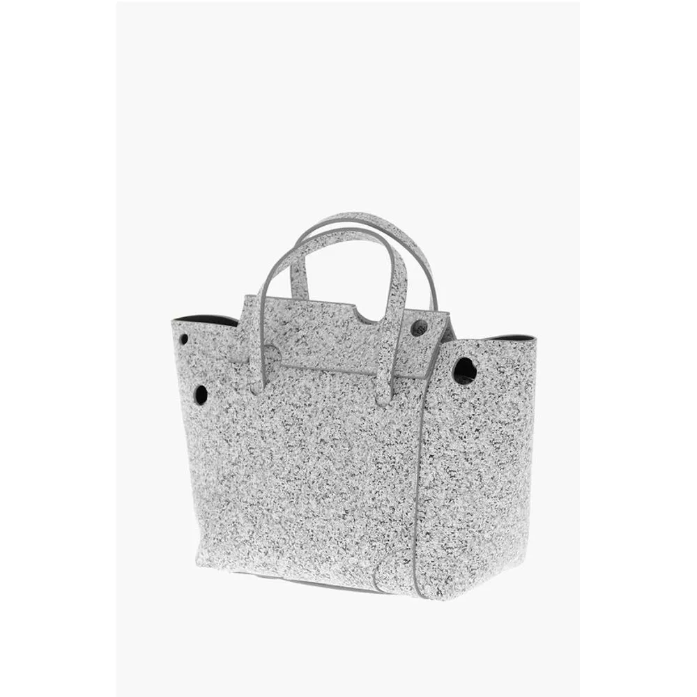 Off- Marble Effect Leather BURROW Tote Women's Bag