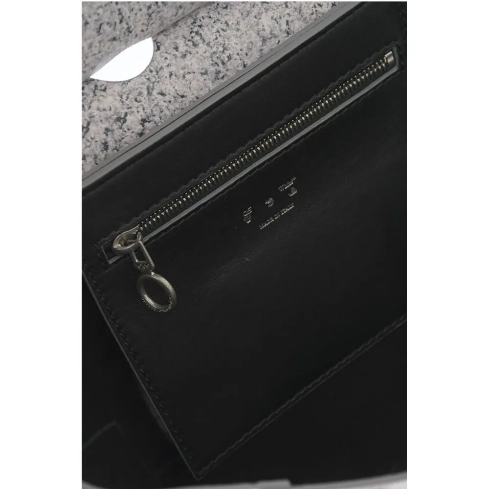 Off- Marble Effect Leather BURROW Tote Women's Bag