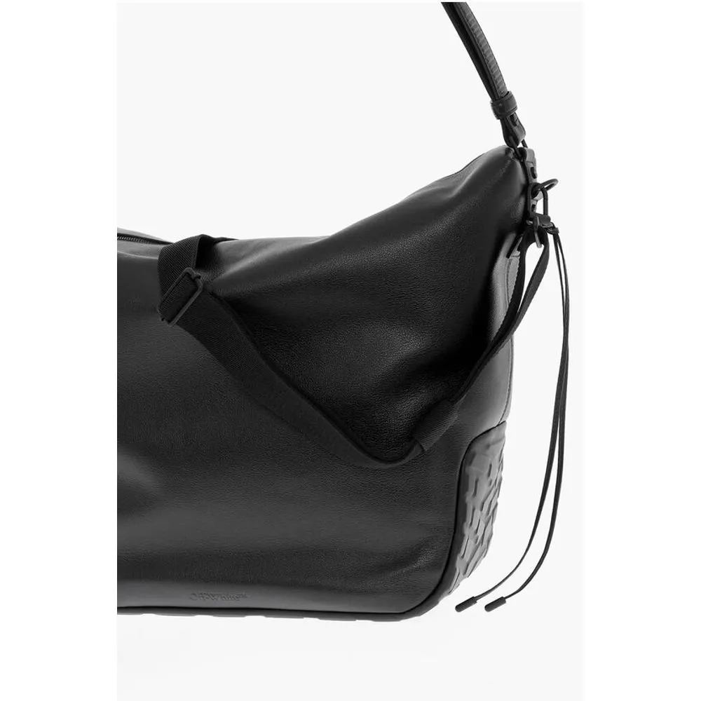 Off-White Solid Color Leather BIKER TIRE Weekend Bag