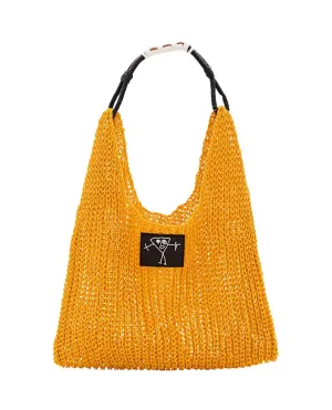 Orange Mesh Shopper Bag