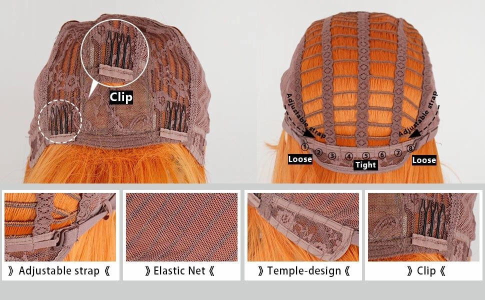 Orange Wig with Bangs