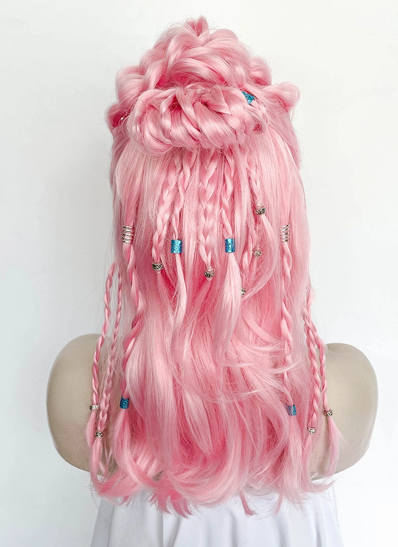Pastel Pink Braided Lace Front Synthetic Wig LF2511