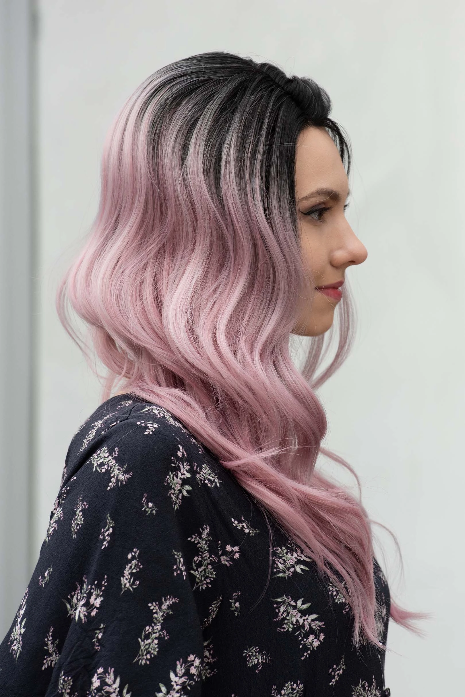 Pastel Pink Ombre Wavy Lace Front Synthetic Wig Ashley