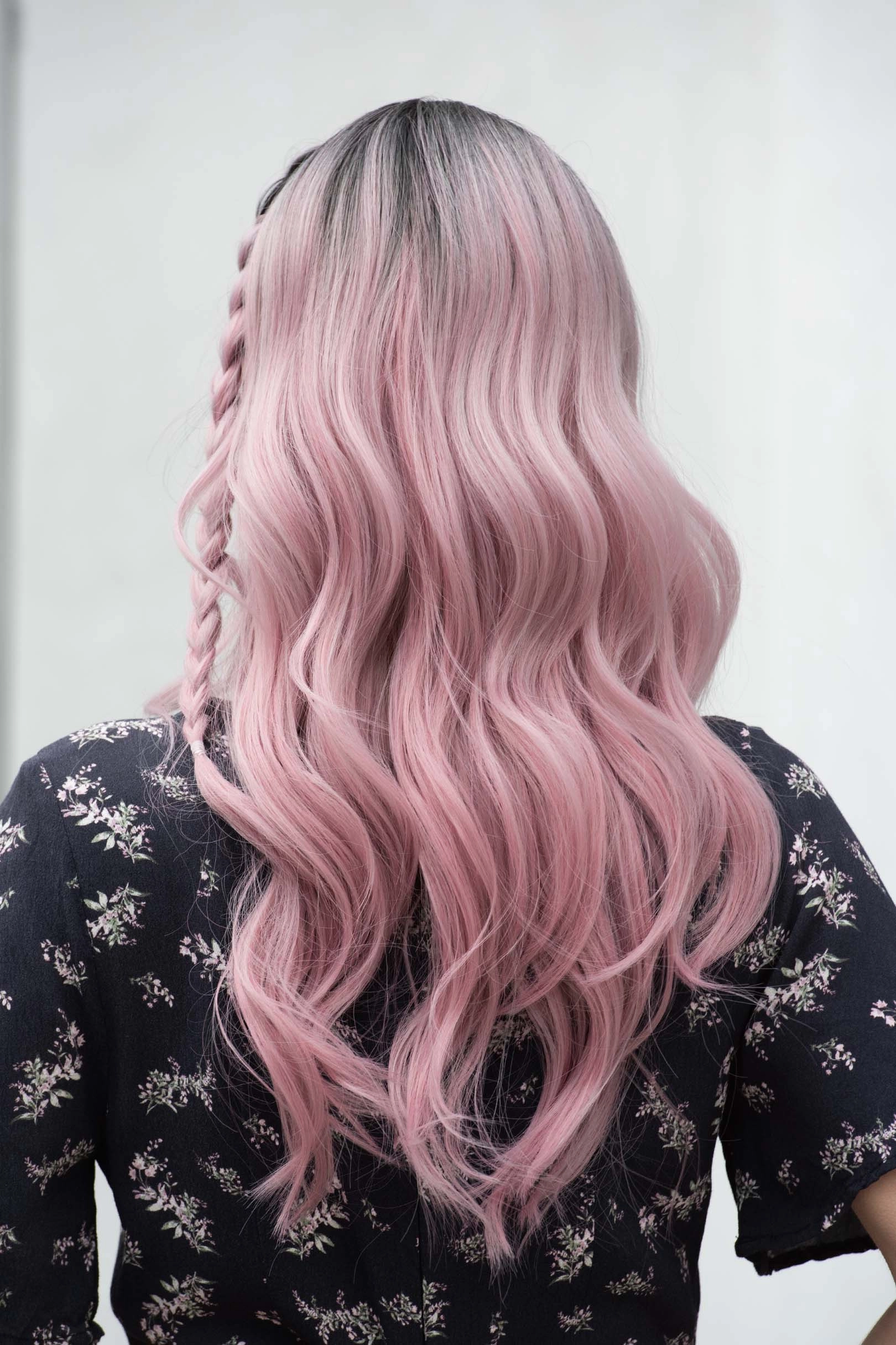 Pastel Pink Ombre Wavy Lace Front Synthetic Wig Ashley