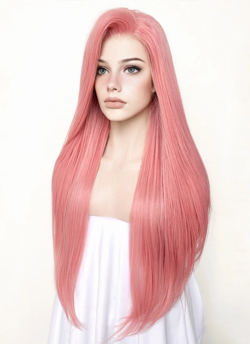 Pastel Pink Straight Lace Front Synthetic Wig LW238B
