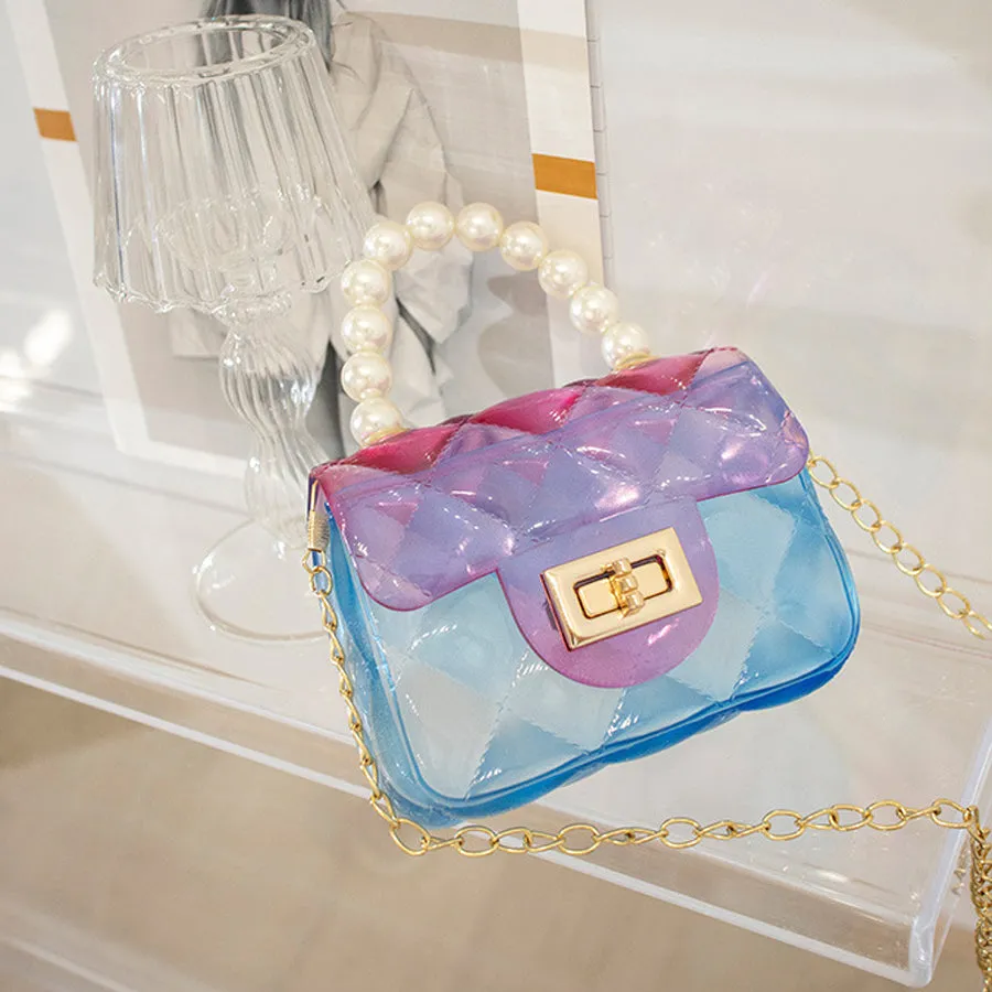 Pearl Decor Chain Strap Crossbody Bag