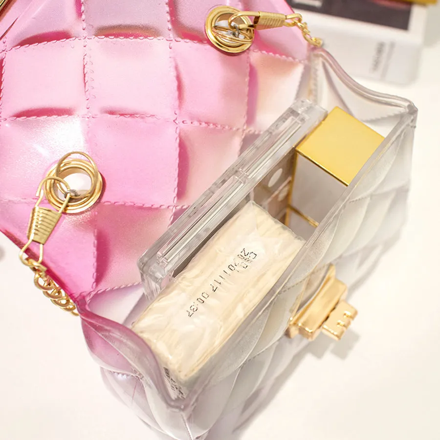 Pearl Decor Chain Strap Crossbody Bag