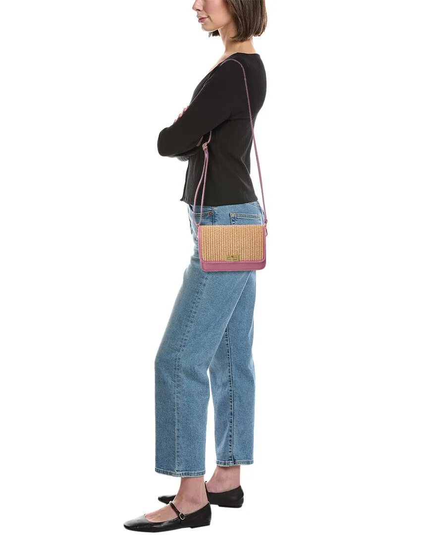 Persaman New York Eva Straw & Leather Crossbody